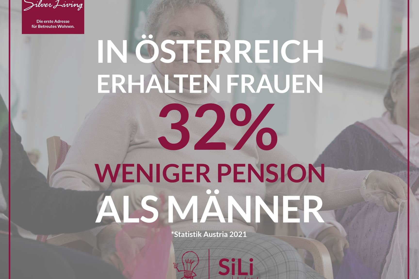 In Österreich erhalten Frauen 32% weniger Pension als Männer.